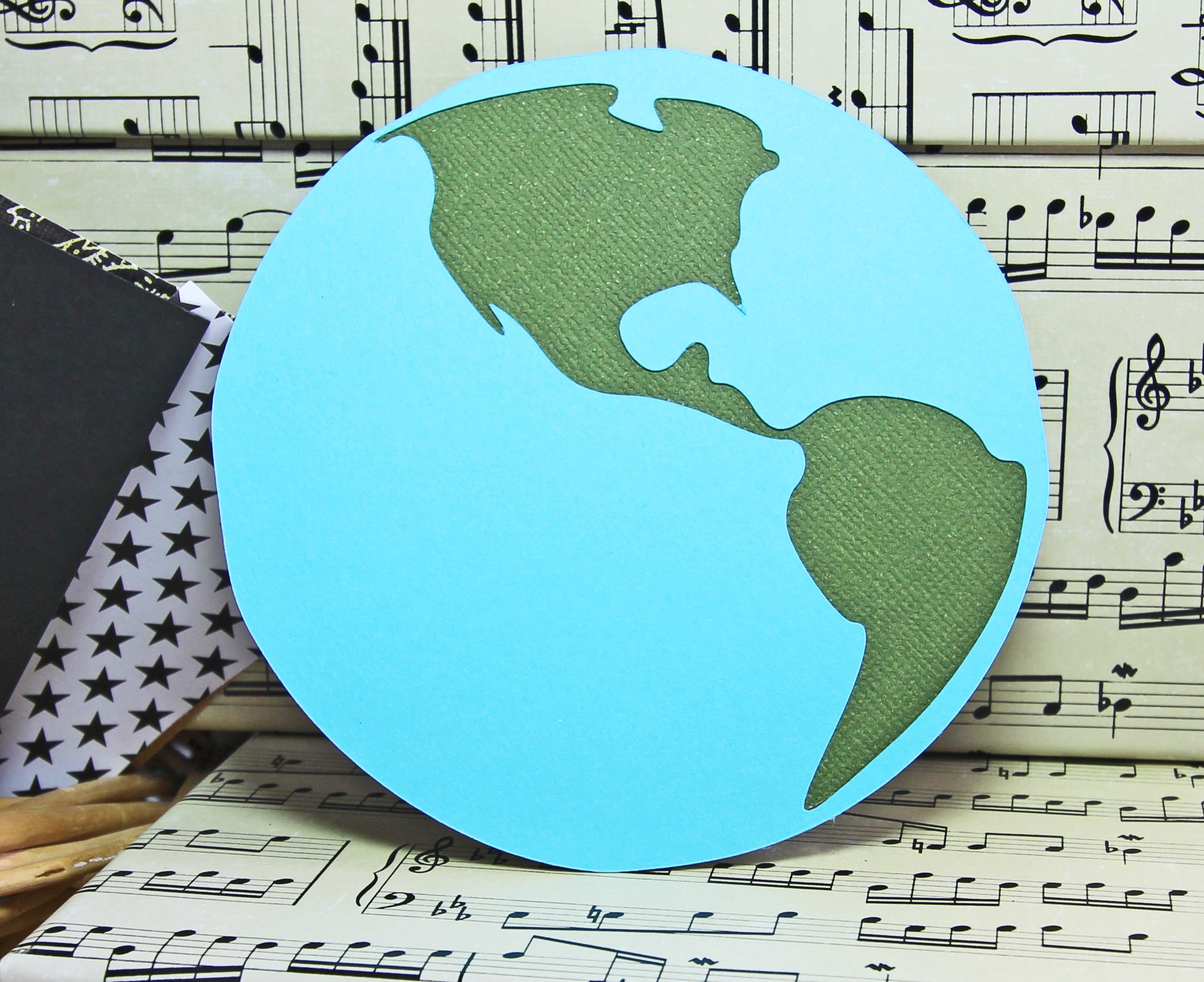 2 Globe Die Cuts, World Map Die Cut Set, Travel Die Cut, World Travel