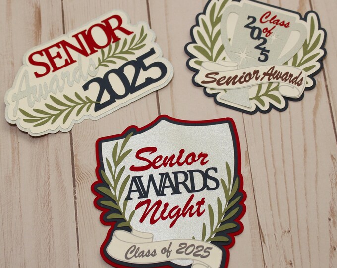 Senior Awards Night Die Cuts, Senior Year Awards, Pre-Graduation Awards, Awards Assembly, Layered Paper Pieces, Scrapbook Embellishments