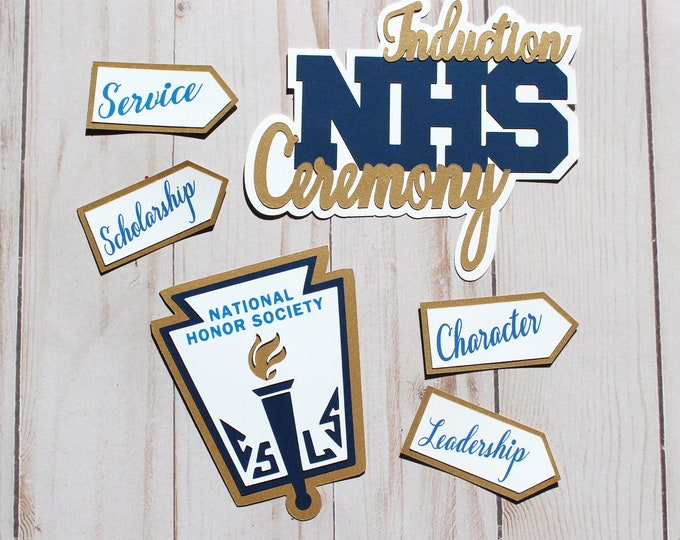 Honor Student, Die Cut Set, NHS Induction Ceremony, High School Memories, Highschool Scrapbook, Diecut Embellishments, Honors Recognition