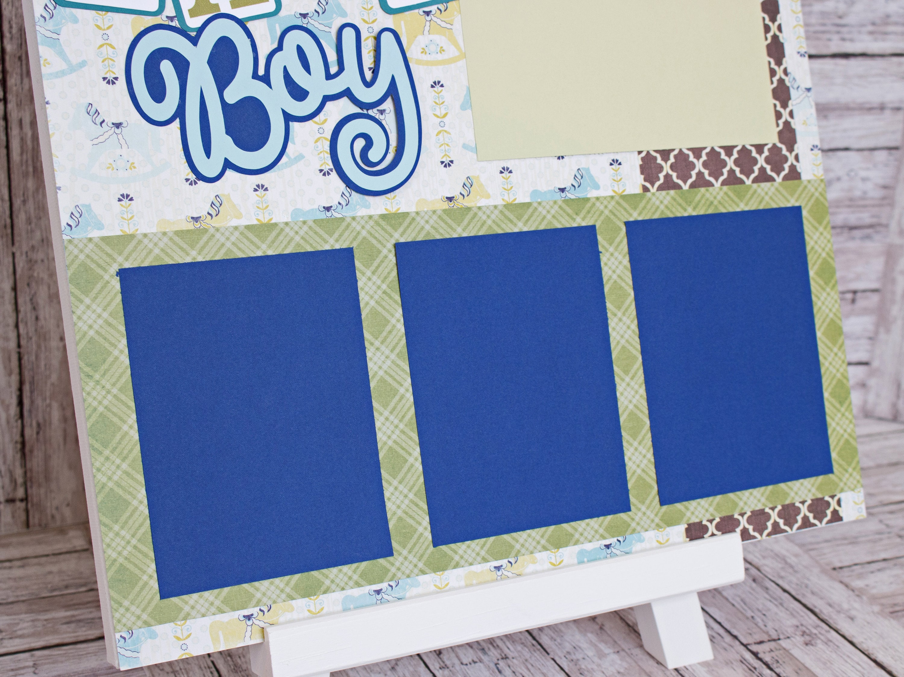 Baby girl welcome scrapbook page - Premade scrapbook