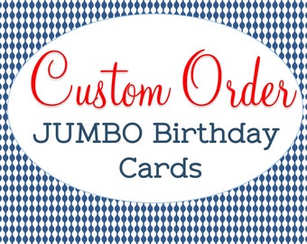 Custom Designed, Jumbo Sized, Birthday Card, Milestone Birthday, Personalized A4 Greeting Card, Happy Birthday Card, Unique Birthday Gift