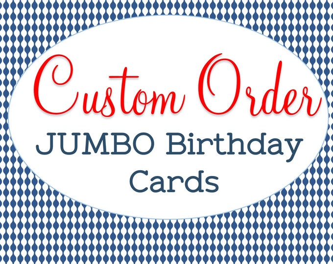 Custom Designed, Jumbo Sized, Birthday Card, Birthday Card for Her, Personalized Gift, A4 Greeting, Ladies Happy Birthday, Unique Bday Card