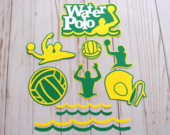 Any Color, Water Polo Die Cut Set, Set of 7, Scrapbooking, High School, College Sports, Team Color, Handmade Diecuts, H2O Polo Team Memories