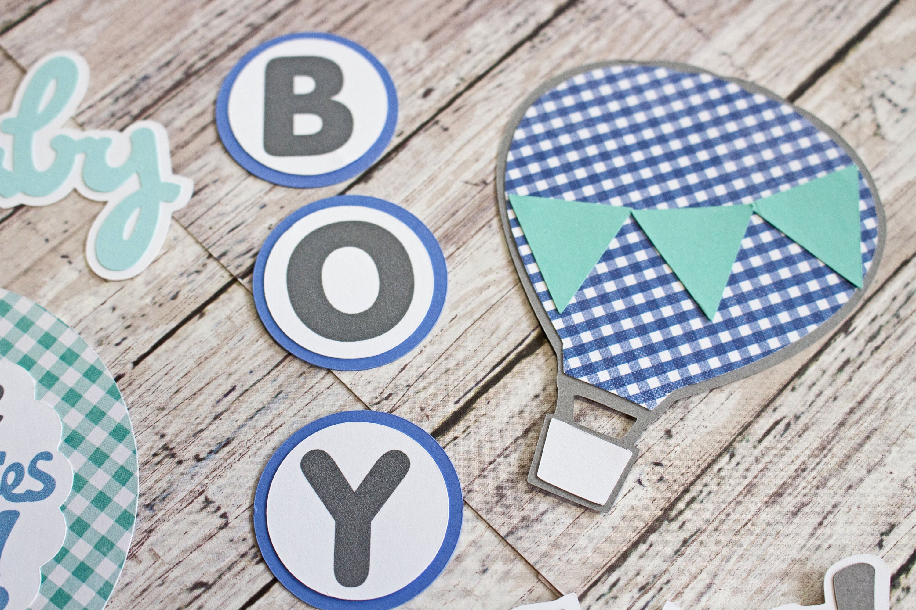 Baby Boy Die Cut Set, Set of 8 Layered Die Cuts, Scrapbook