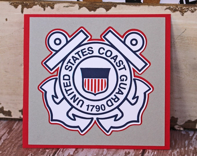 US Coast Guard Die Cut, Layered Die Cut, Coast Guard Die Cut, United States Coast Guard Die Cut, Die Cut, Scrapbook, Embellishment, USCG