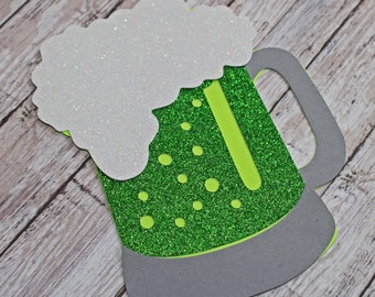 Green Beer Die Cut, St Patrick's Day, Scrapbook Diecuts, St Paddy's Embellishment, Irish Scrapbooks, Ireland Die Cuts, St Paddy's Diecuts