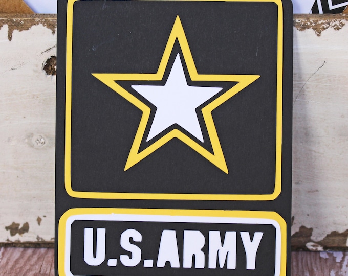 US Army Die Cut, Layered Die Cut, United States Army Die Cut, Army Die Cut, Die Cut, Scrapbook, Embellishment, Army Scrapbook, Army Pages