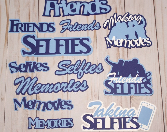 Pick Your Colors, High School Memory Book, Die Cut Set, Friend Diecuts, Selfie Pictures, Scrapbook Embellishments, Friends Selfies Memories