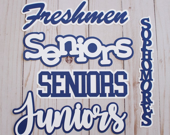 Any School Year, Custom Colors, Die Cut Set, High School, Scrapbook, Diecuts, Junior Year, 11th Grade, Freshmen, Sophomore, Senior, Graduate