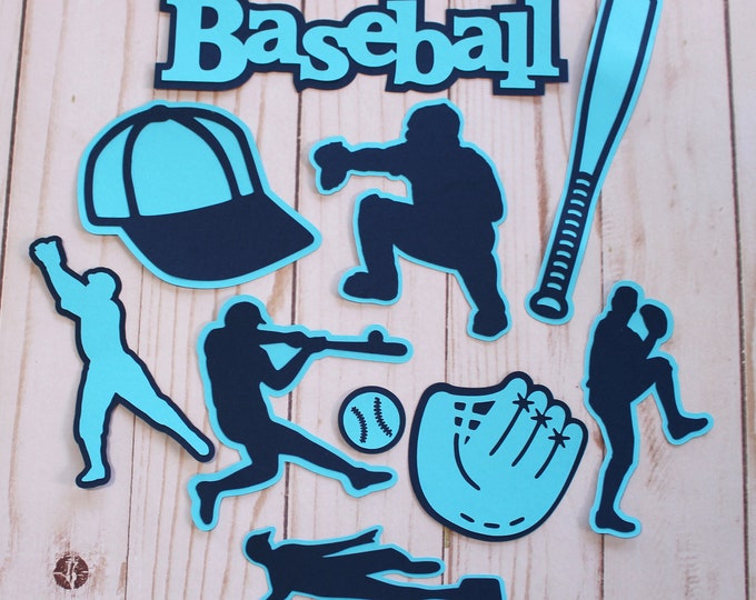 Custom Colors, Baseball Diecuts, Highschool Scrapbook, Custom Design Mascot, Handmade Die Cut Set, Banquet Decor, Ball Park, Play Base Ball