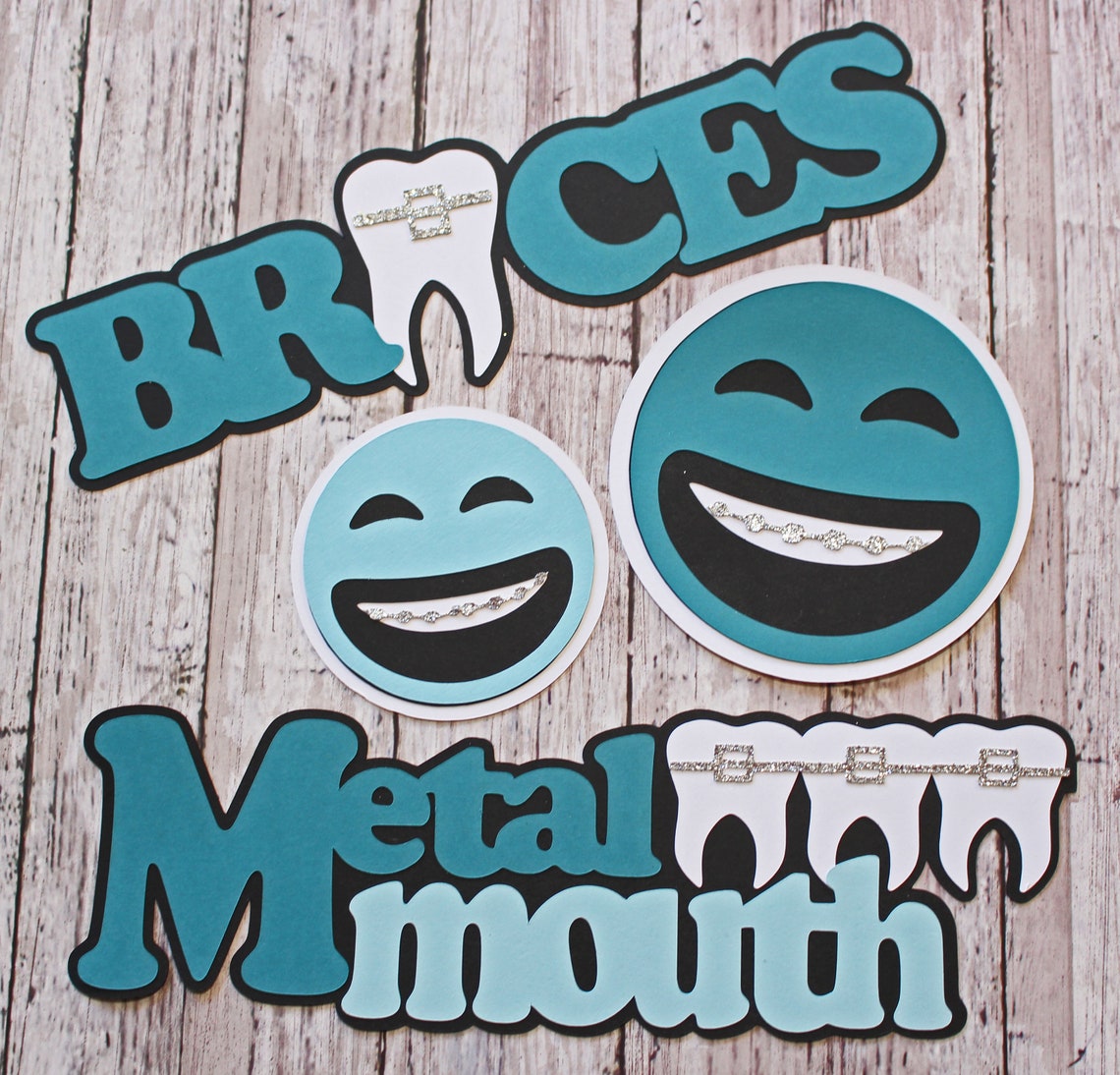 Braces OFF Diecuts Custom Colors Straight Teeth Die Cut Set Etsy