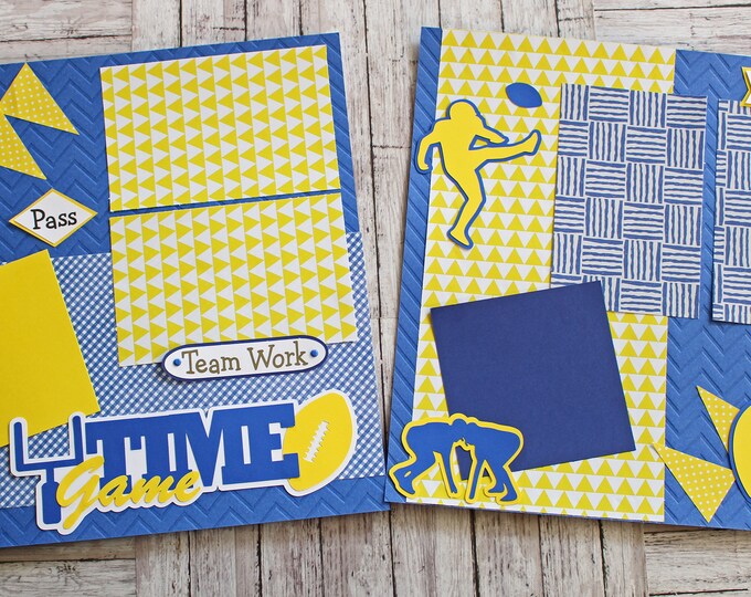 Pick Your Colors, Game Time Scrapbook Pages, Custom Football Page Set, Premade Scrap Book, Personalized, High School Mascot, Team Spirit