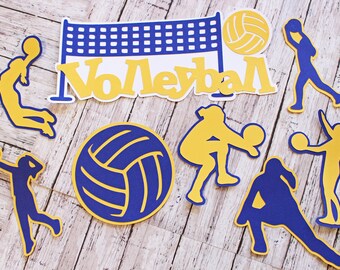 Any Color, Girls Volleyball, Die Cut Set, Female, Scrapbooking Design, High School, Volley Ball, Team Color, Handmade Diecuts, Party Decor