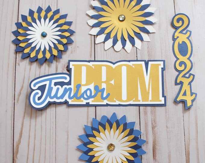 Custom Colors and Year, Junior Prom, Senior Prom, Homecoming, Sadie Hawkins, Winter Ball, Die Cut Set, Middle or High School, Dance Diecuts