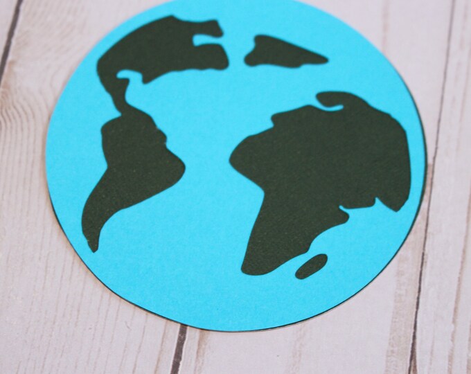 Globe Die Cuts, World Map Die Cut, Travel Die Cut, Travel Scrapbook, Handmade Diecuts, Geography Embellishments, School Globe Diecuts