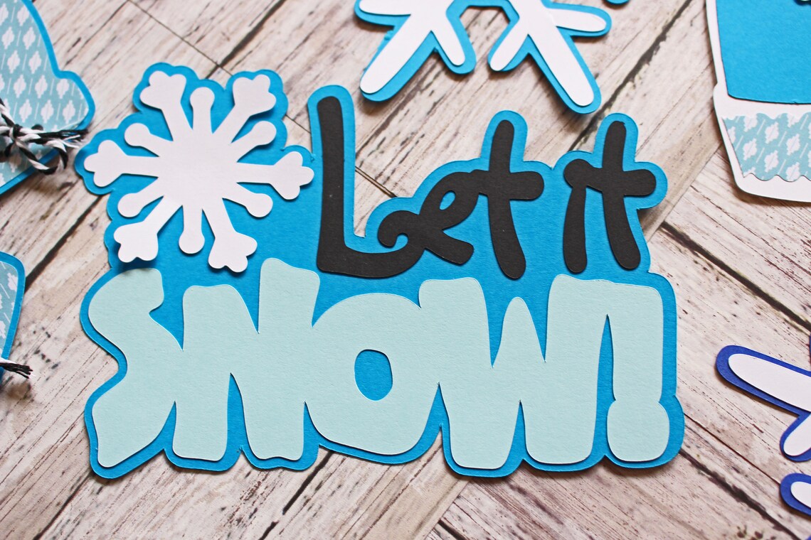 Let It Snow Winter Theme Set of 7 Layered Die Cuts Etsy