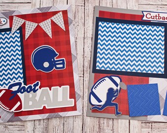 Custom Colors, Football Scrapbook Page Set, Specially Designed, High School Mascot, Premade Football Pages, Personalized, Team Spirit, YAFL