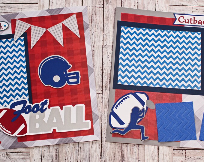 Custom Colors, Football Scrapbook Page Set, Specially Designed, High School Mascot, Premade Football Pages, Personalized, Team Spirit, YAFL