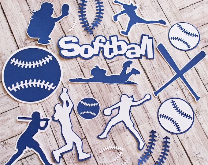 Any Color, Ladies Softball, Die Cut Set, Female, Scrapbooking Design, High School, Soft Baseball, Team Color, Handmade Diecuts, Party Decor