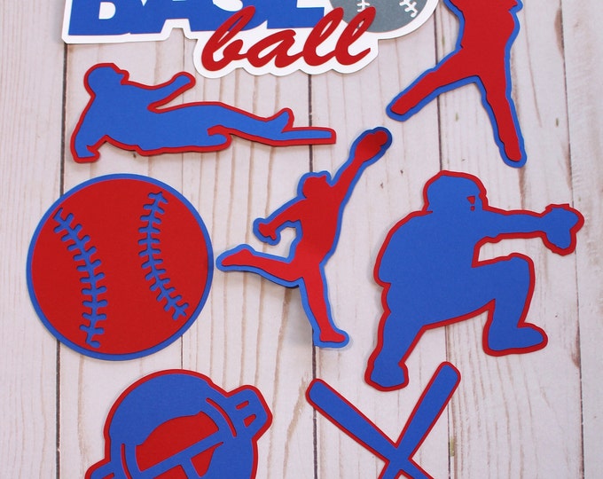 Any Colors, Baseball Die Cuts, Scrapbooking Set, High School Ball, Team Mascot, Layered Embellishments, Banquet Decor, Baseball Scrapbook