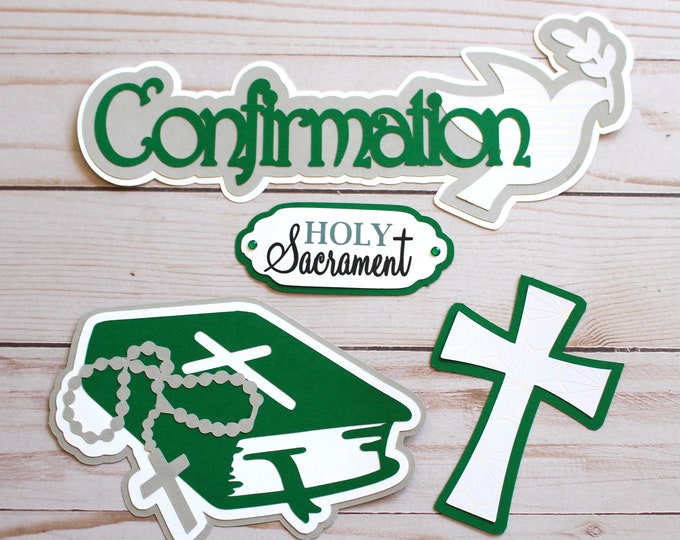 Custom Color Decals, Confirmation Die Cut Set, Catholic Holy Sacrament, Religious Embellishments, Confirmation Scrapbook, Teen Confirmation