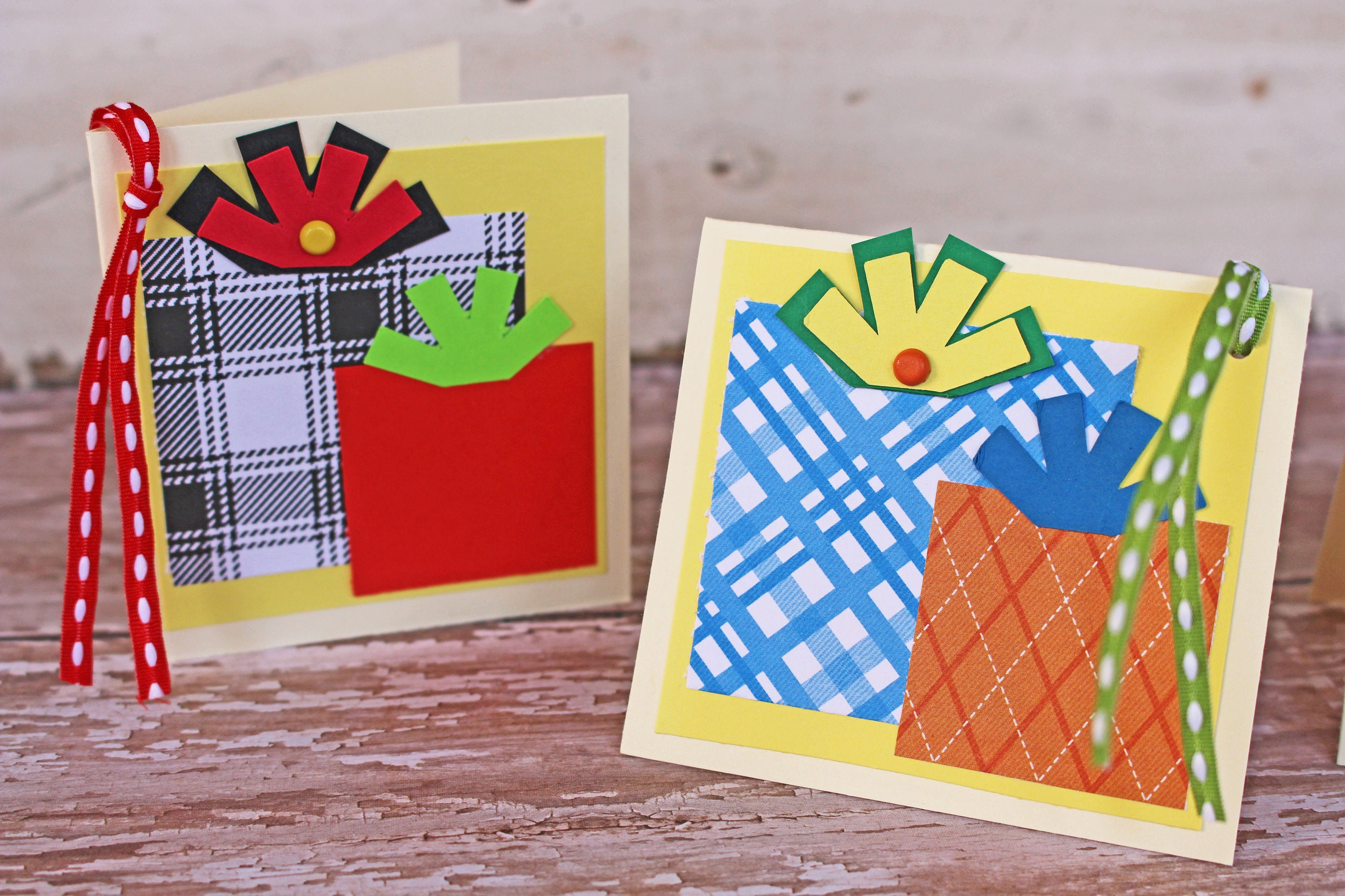 Set of 4, Birthday Gift Tags, Handmade Gift Tags, Colorful Present Tags
