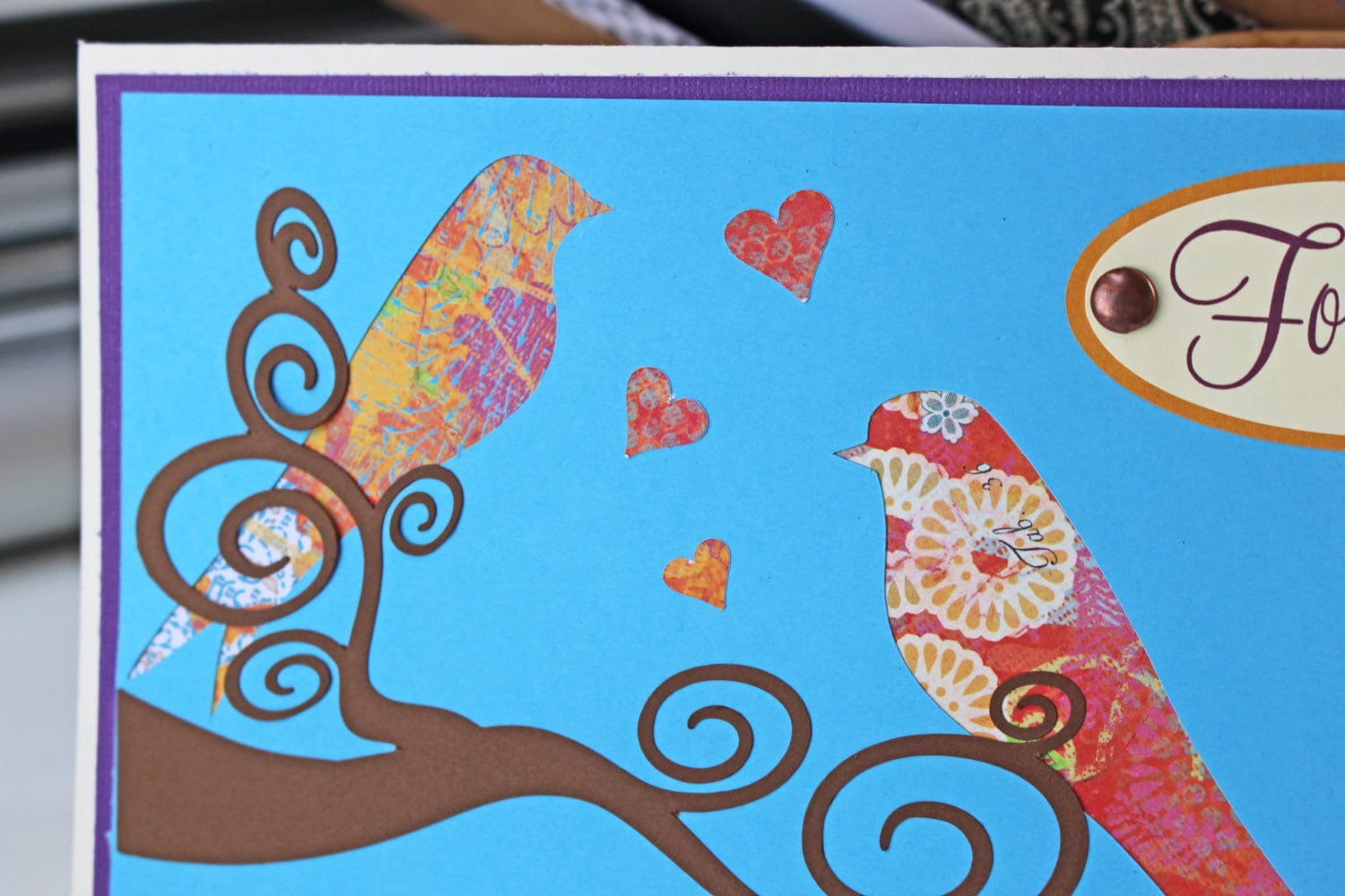 Love Birds Forever Card Timeless, Elegant Hand Crafted Card for