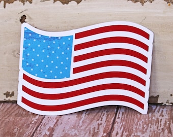 American Flag Die Cut, US Flag Die Cut, 4th of July Die Cut, Flag, USA, Patriotic, Die Cut, Fourth of July, Scrapbook, Handmade, Americana