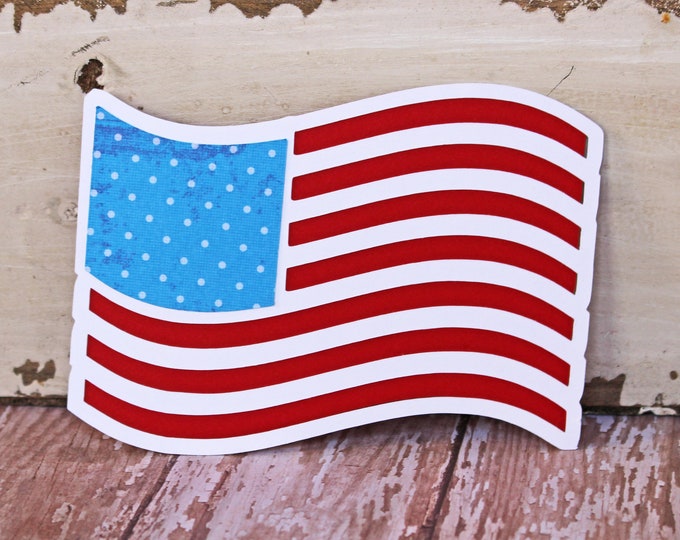 American Flag Die Cut, US Flag Die Cut, 4th of July Die Cut, Flag, USA, Patriotic, Die Cut, Fourth of July, Scrapbook, Handmade, Americana