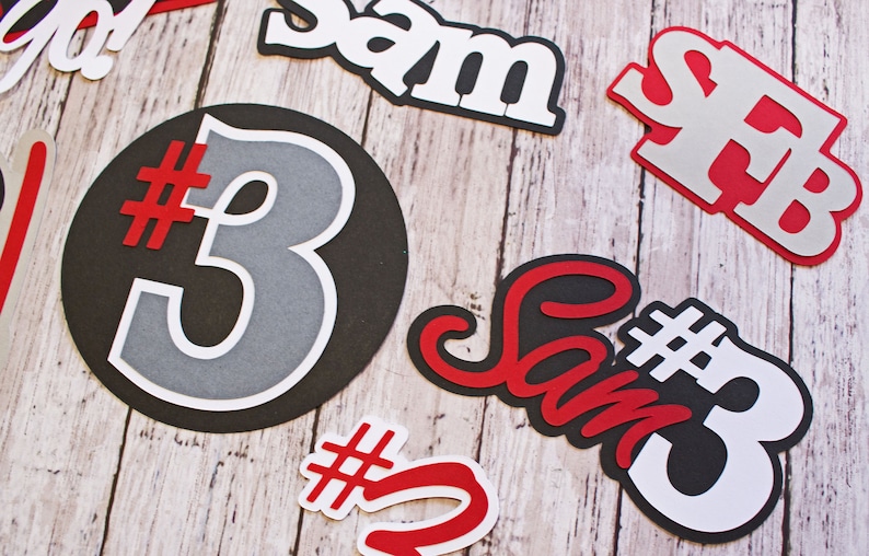 Team Colors Any Color Name Number Jersey # Personalized Name Youth Pro High School Handmade Diecuts Fully Customized Sports Die Cuts