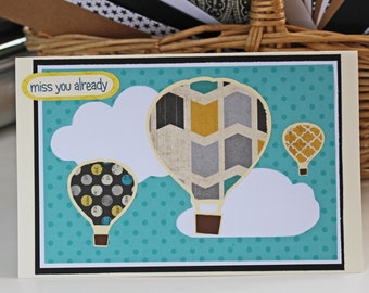 Hot Air Balloon Card, Going Away Card, Congratulations Card, Graduation Card, Get Well Card, Birthday Card, Encouragement Card