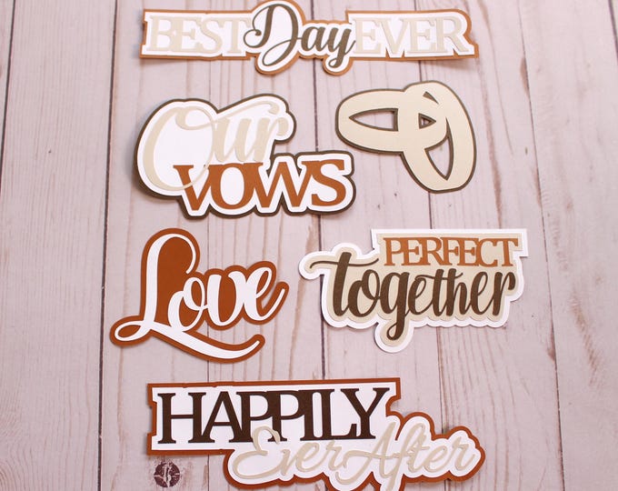 Your Wedding Colors, Scrapbooking Die Cuts, Scrapbook Embellishments, Best Day Ever, Wedding Diecut Sets, Wedding Words, Paper Pieces Decor