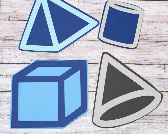 Any 2 Colors, Set of 4, Layered Diecuts, Geometric Shapes, Custom Die Cut Set, Science Math Class, Elementary, Middle Junior, High School