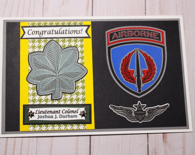 Made to Order, Any Branch of Service, Custom Job Specialty, Personalized Military Greeting, Promotion or Retirement, Congratulations Card