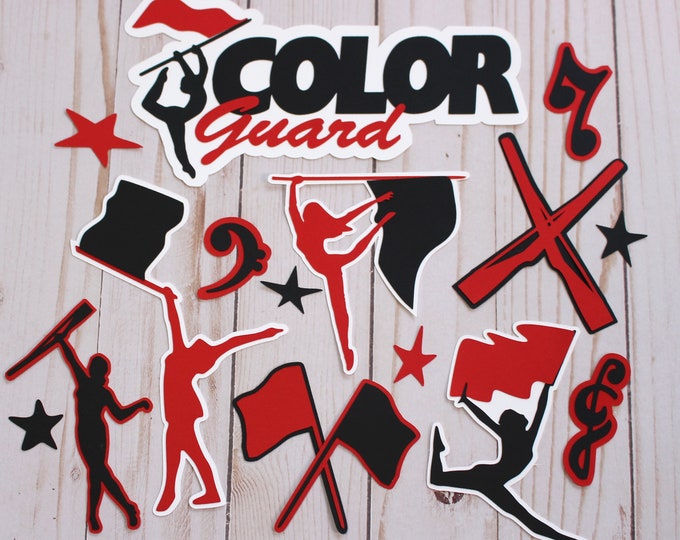 Any Color, Color Guard Die Cuts, Set of 8, Scrapbooking, High School, Marching Band, Team Color, Handmade Diecut, Memory Book, Party Decor