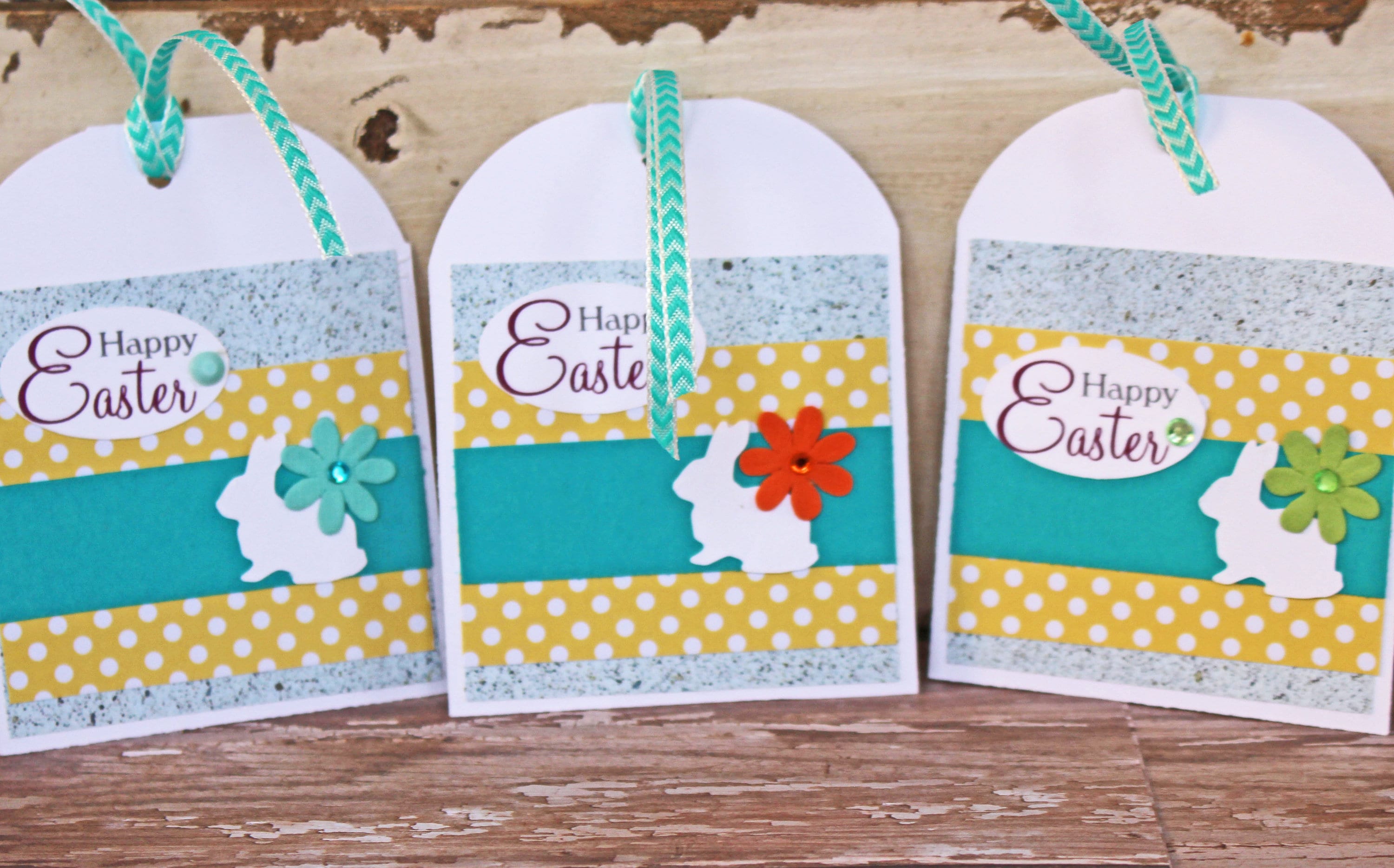 Set of 3, Easter Bunny Tags, Handmade Tags, Easter Tags, Gift Tags