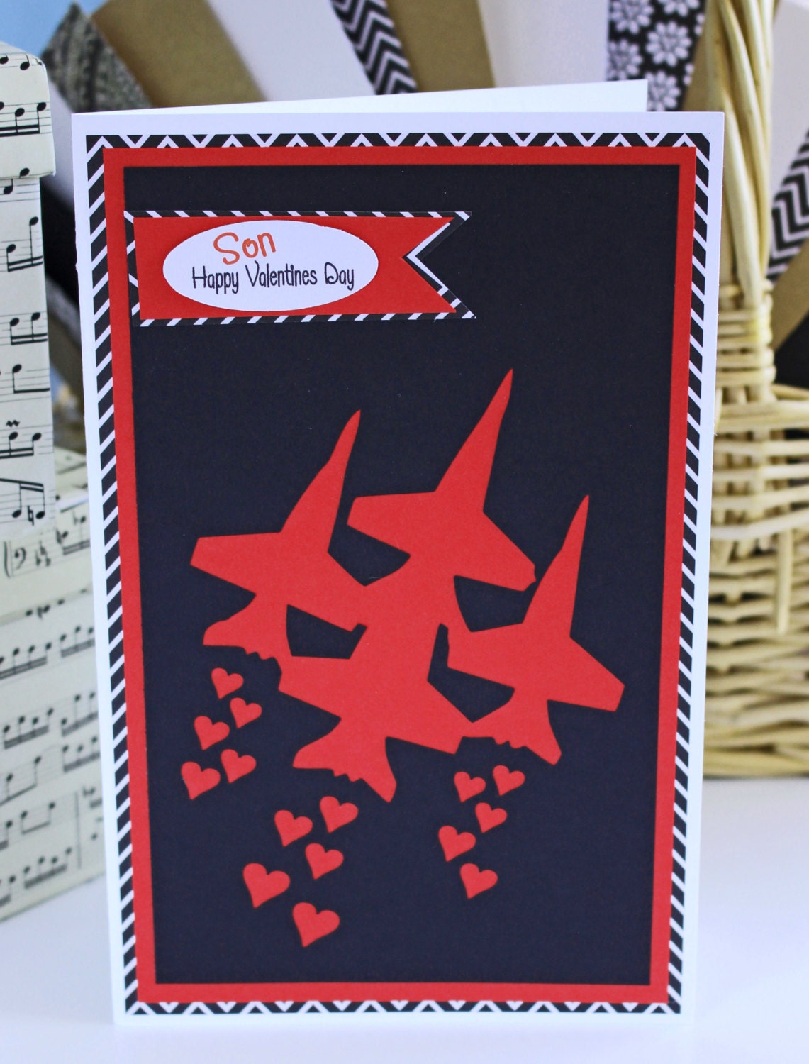 Fighter Jet Valentine Card Fighter Valentine Fighter Jet Stream With Hearts Valentine s Day