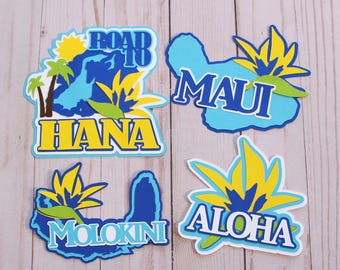 Hawaiian Diecut Sets, Hawaii Scrapbook, 4 Hawaiian Islands, Oahu Trip, Maui Vacation, Big Island Paradise, Kauai Vacation, Layered Die Cuts