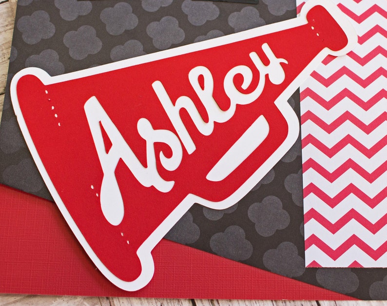 Custom Colors, Cheer Team Diecut Set, 6 Pieces, High School Scrapbook, Cheerleading Diecuts, Handmade Layered Embellishment, Cheerleader image 9