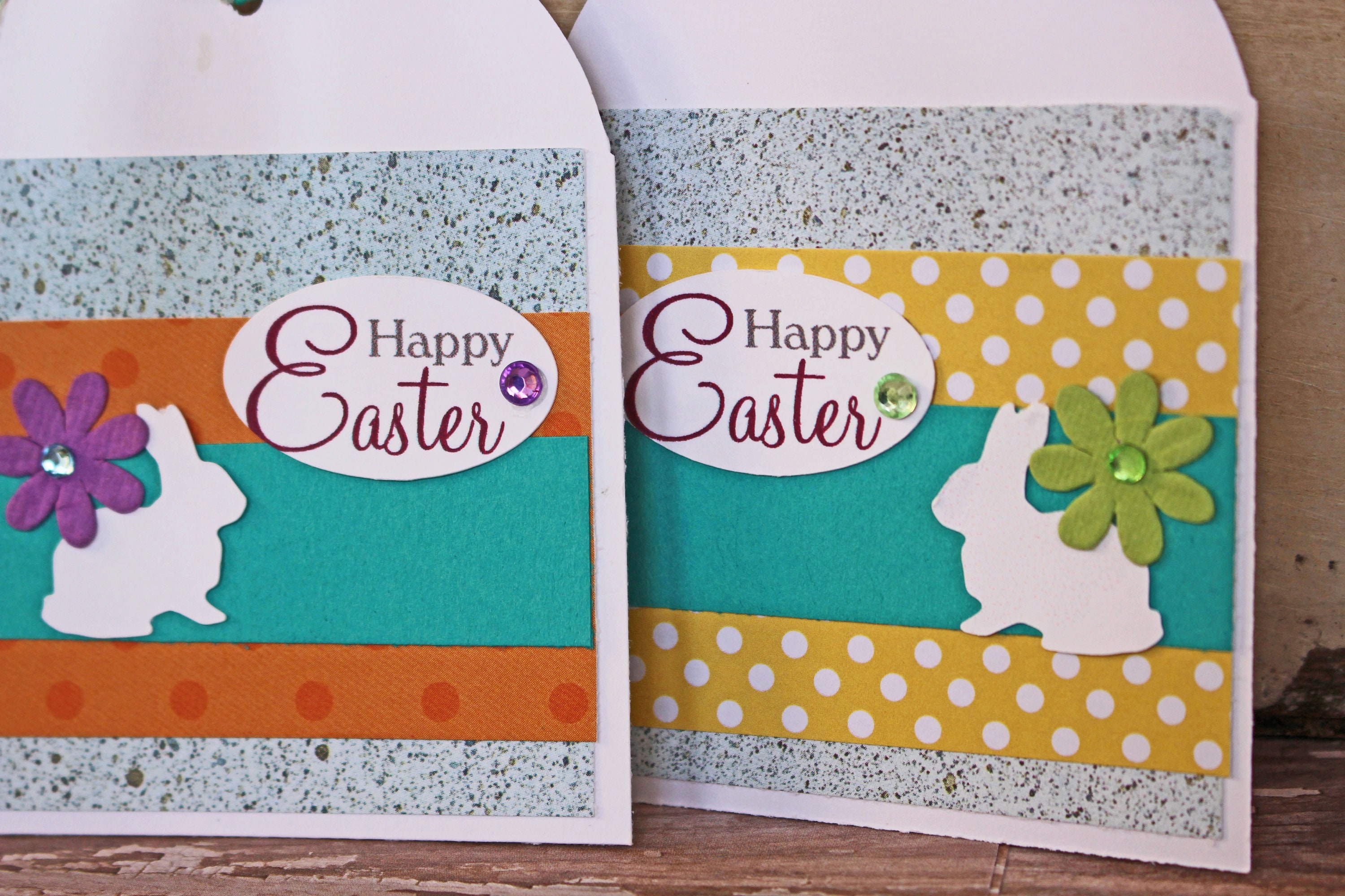 Set of 3, Easter Bunny Tags, Handmade Tags, Easter Tags, Gift Tags