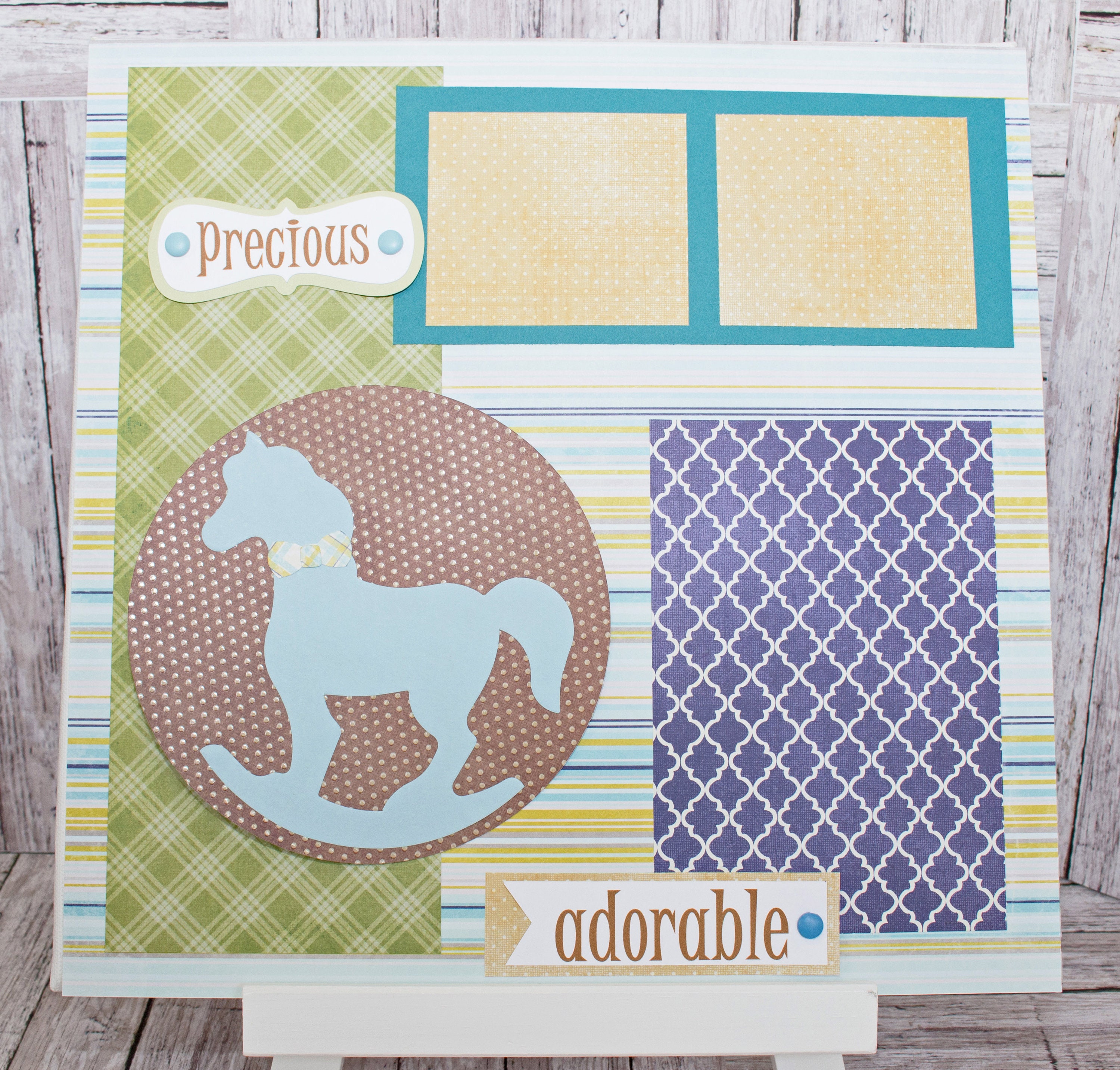 Baby Boy Scrapbook Layouts, Baby Boy Pages, Premade Baby Scrapbook Pages