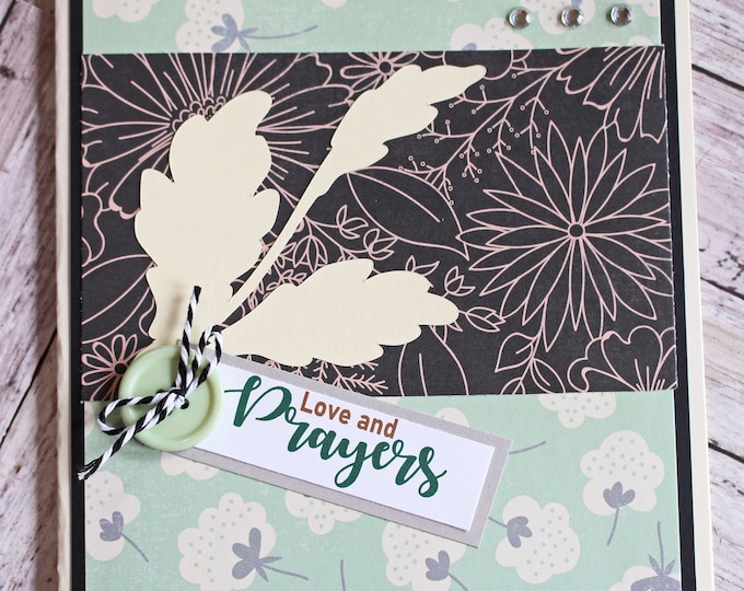 Love and Prayers, Floral Sympathy Card, Handmade Bereavement, Thinking of You, You're in Our Thoughts, Praying for You, During Time of Grief