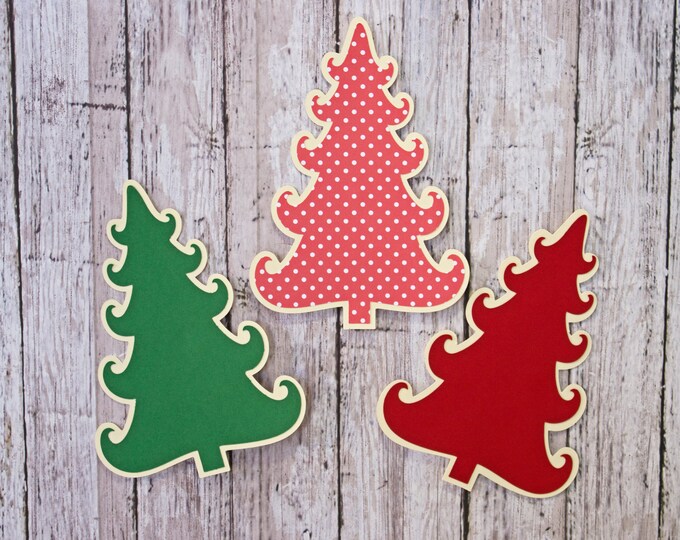 Set of 3, Christmas Tree Die Cut, Layered Die Cut, Christmas Scrapbook, Holiday Embellishment, Christmas, Die Cut, Holiday, Scrapbook, Tree