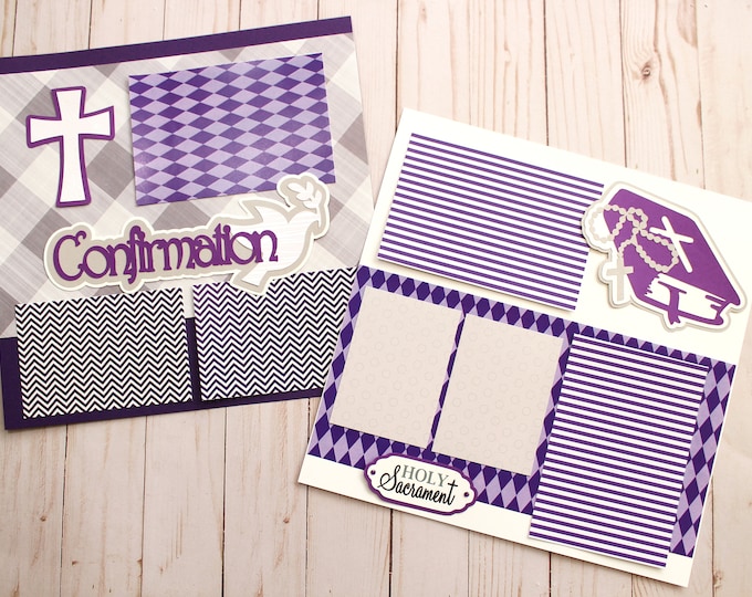 Any Color, Confirmation Scrapbook Page Set, Confirmed in Christ, Catholic Confirmation, Confirmation Day Scrapbook Page, Religious Sacrament