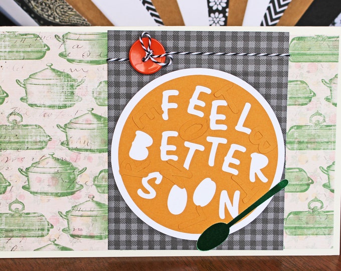 Feel Better Soon Soup Card, Alphabet Soup Get Well Card, Get Well Card, Feel Better Card, Handmade, Greeting, Warm, Wishes, Get Well, Card