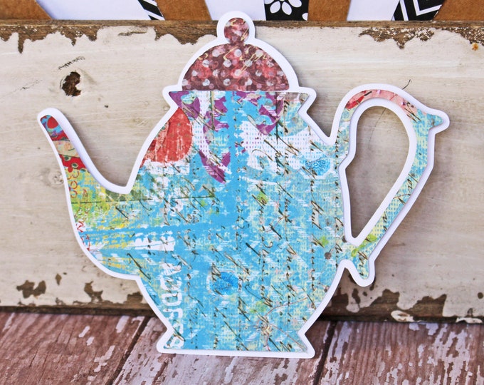 2 Teapot Die Cuts, Tea Party Scrapbook Set, Tea Time Die Cut, English Tea, Paper, Scrapbook Die Cut, Scrapbooking, Party Decor, Place Card