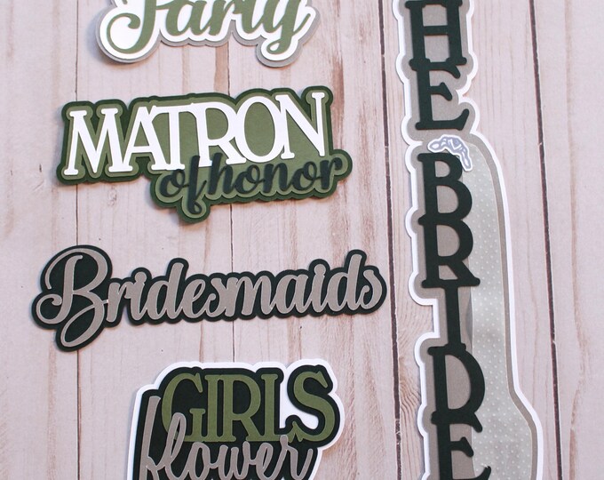 Any Colors, Bridal Party Diecut Set, Wedding Party, Bridesmaids, Matron of Honor, Flower Girls, Bridal Party Die Cuts, Cardstock Cutout