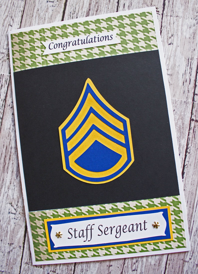 Us Army Promotion Card Enlisted Or Officer Ranks Handmade Etsy