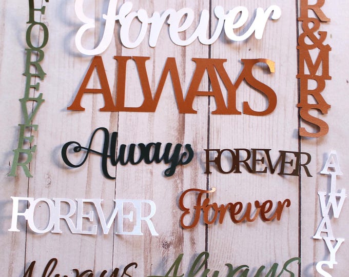 Custom Colors, Single Layer Wedding Diecuts, Wedding Day Words Assortment, Scrapbook Embellishments, Cardstock Paper Cutouts, Wedding Saying