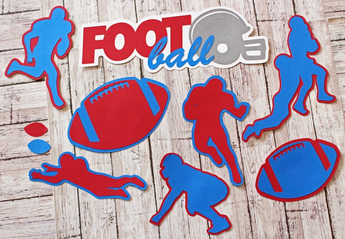 Any Color Football Die Cuts Set of 8 Scrapbooking High Etsy